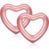 Sumind 2 Pieces Heart Pool Float, 47.3 x 39.4 Inch Inflatable Swim Rings Bachelorette Party Pool Float Tube, Heart Shaped Summer Swimming Ring, Water Beach Party for Adults (Rose Gold) view 1
