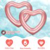 Sumind 2 Pieces Heart Pool Float, 47.3 x 39.4 Inch Inflatable Swim Rings Bachelorette Party Pool Float Tube, Heart Shaped Summer Swimming Ring, Water Beach Party for Adults (Rose Gold) view 2