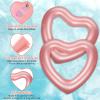 Sumind 2 Pieces Heart Pool Float, 47.3 x 39.4 Inch Inflatable Swim Rings Bachelorette Party Pool Float Tube, Heart Shaped Summer Swimming Ring, Water Beach Party for Adults (Rose Gold) view 3