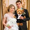 Civaner 2 Sets Wedding Bear Clothes Set for 14-16 Inch Stuffed Teddy Animal, Bride Dress & Groom Tuxedo Outfit, Stuffed Animal Clothing (Bear Not Included) view 2