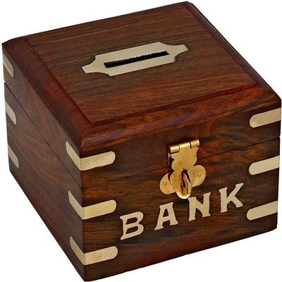 Castel Royale Handmade Unique Wooden Piggy Bank/Money Box Decoration Keepsake Gifts For Kids & Adults