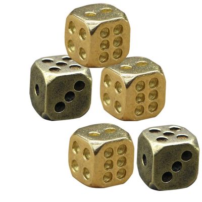 5Pcs Pure Copper dice Fancy 6 Sided dice Brass dice Unique 6 Sided dice Simple Small dicesdnd Stuff Board Game Antique dice Retro dice dice Silver dice d6 Vintage Accessories