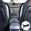 3-Layer Car Mesh Organizer, Seat Back Net Bag, Barrier of Backseat Pet Kids, Cargo Tissue Purse Holder, Driver Storage Netting Pouch view 1
