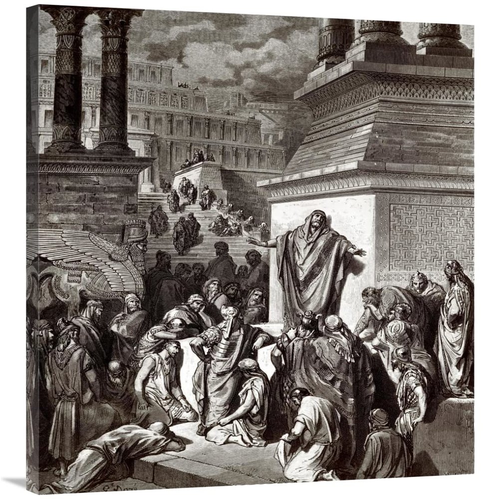 40 in. Jonah Telling of Ninevehs Coming Vanquishment Art Print - Gustave Dore