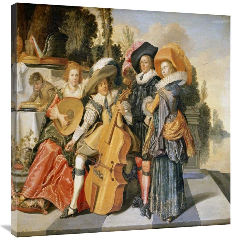36 in. Elegant Figures Making Music Art Print - Dirck Hals