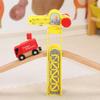 oAtm0eBcl Magnetic Tower City Traffic Scene Model Wooden Trains Track view 2