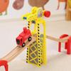 oAtm0eBcl Magnetic Tower City Traffic Scene Model Wooden Trains Track view 3
