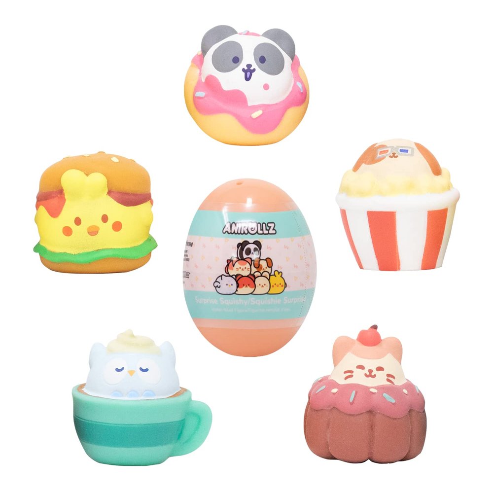 Hamee Anirollz [Surprise Capsule Series] Cute Water Filled Squishy Toys [Birthday Gift Bags, Party Favors, Gift Basket Filler, Stress Relief Toys]  1 Pc. (Mystery  Blind Capsule)