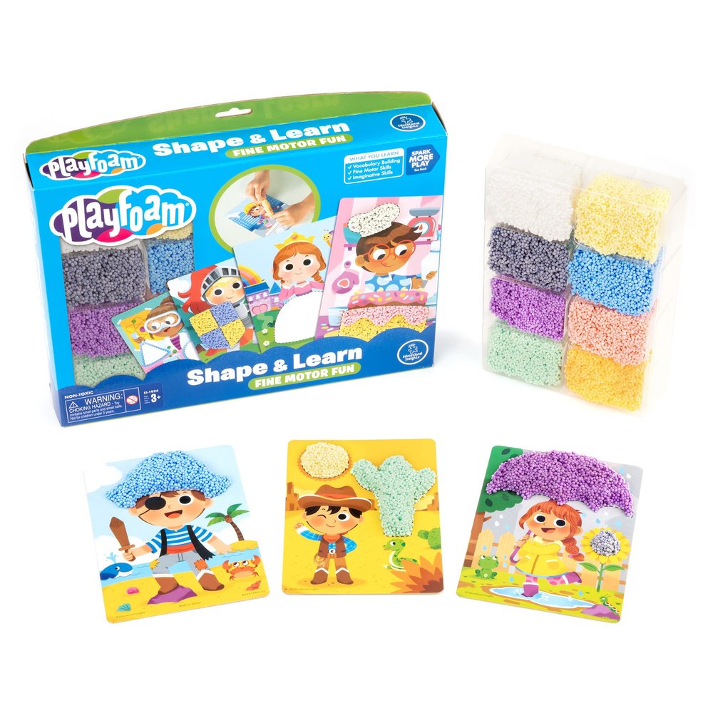 Educational Insights Playfoam Shape & Learn Character Cards, Build Vocabulary & Fine Motor Skills with a Sensory Toy, Ages 3+