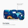 Wake In Cloud - Toddler Nap Mat with Pillow and Blanket, 100% Cotton Fabric, for Kids Boys Ages 3 Plus in Daycare Kindergarten Preschool, Roll Up Sleeping Bag, Cute Dinosaurs, Navy, Extra Long view 3