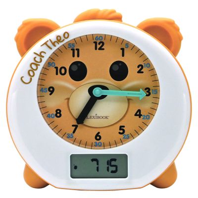 LEXiBOOK Coach Theo, My Sleep Companion, nightlight, Dawn Simulator and Storyteller, with Power Cord, Brown, English Language, RLT100EN