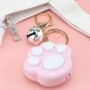 Fidget Toys Stress Relief Hand Toys, Mini Cat Paw Push Fidget Toy Keychain Keyring for Kids Adults, Mini Push Fidget Sensory Toys Stocking Filler, Fidget Game Keychain with Light and Music Pink view 2