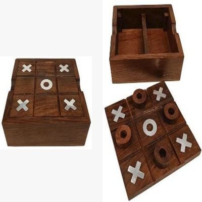 KAM Home Wooden Game Domino Dice Tic Toe Game Gifts for Christmas Special Handicraft