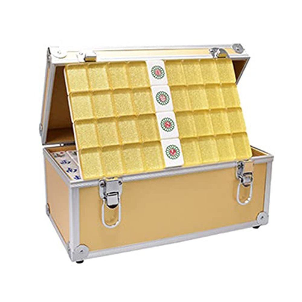 SHATONG Mahjong 144 Acrylic Tiles Chinese Mahjong Game Set with Carrying Travel Case Board Game for Adults,Kids,Boys and Girls(Size: 39#,40#,42#)