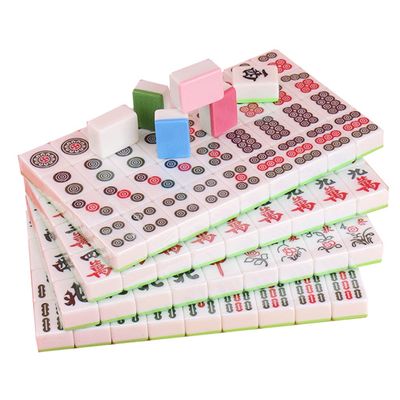 SHATONG Hand Rubbed Chinese Mahjong Household 144 Melamine Tiles Mahjong Board Game for Travel Party Family Game Gift,Variety of Colors(Size:40#)
