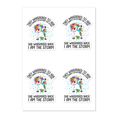 She Whispered Back I am The Storm Sticker Pack, Dabbing Unicorn Stickers, Girl Power, Quotes About Strength, Gifts for her