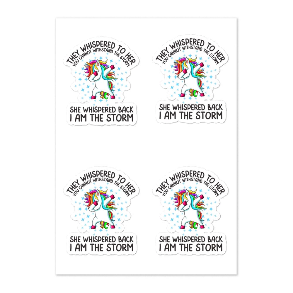 She Whispered Back I am The Storm Sticker Pack, Dabbing Unicorn Stickers, Girl Power, Quotes About Strength, Gifts for her
