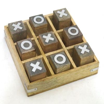 KAM Home Wooden Game Domino Dice Tic Toe Game Gifts for Christmas Handmade Special