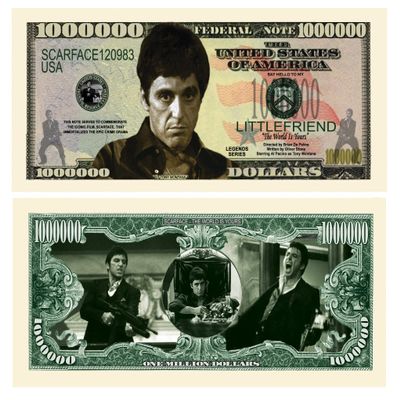 American Art Classics Pack of 25 - Al Pacino Scarface $Million Dollar$ Novelty Bill