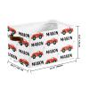 Deven Red Car Cute Name Personalized Large Storage Baskets for Organizing Shelves with Handle,Closet Decorative Storage Bins for Bathroom,Nursery,Home 2 Pack view 3