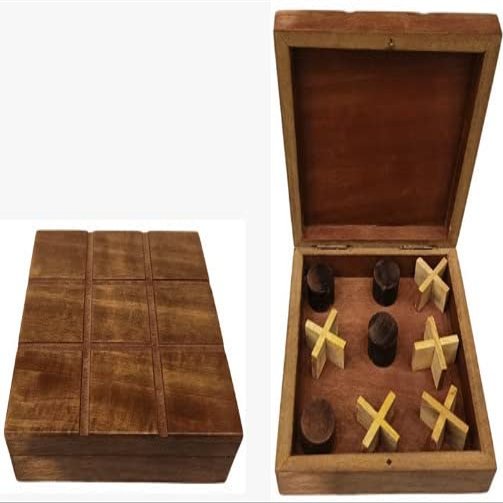 KAM Home Wooden Game Domino Dice Tic Toe Game Gifts for Christmas Handmade