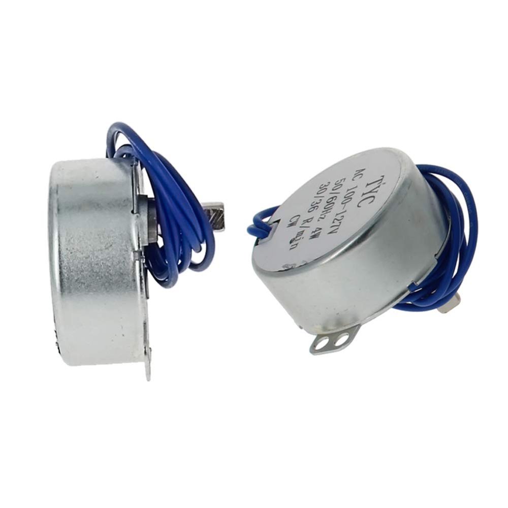 2Pcs Synchronous Motor AC 110V 30RPM Turntable Motor CW Direction 4W TYC-50 Double Flat Tapping Shaft,Aicosineg