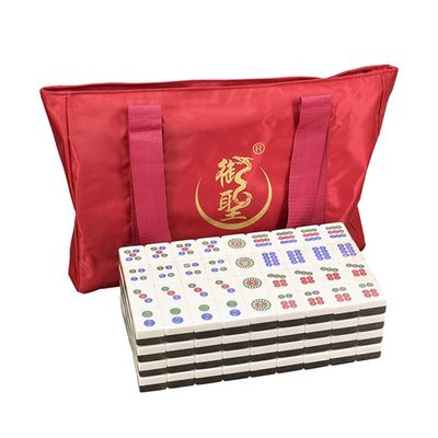 SHATONG Mahjong 144 Acrylic Material Traditiona Chinese Mahjong Set with 3 Dices,2 Spare Tiles,mat,Portable Travel Majhong Games Set for Home Party Family(Size : 39#)