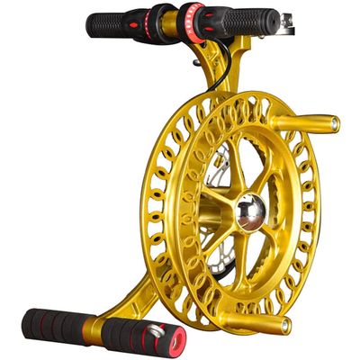 Magnesium Alloy Kite Strap WheelKite Reel, Outdoor Kite Winder, Silent Brake Anti-Reverse Wheel (Color : Yellow, Size : 26cm)