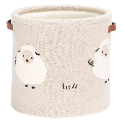 SAFAVIEH Baby Collection Kibbles Sheep Grey Cotton Nursery Storage Basket with Handles (Fully Assembled)