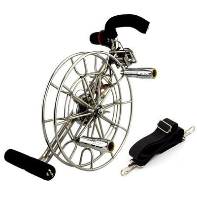 Kite Reel, Outdoor Kite Winder, Stainless Steel Strap Wheel, Silent Brake Anti-Reverse Wheel (Color : SilverA, Size : 32cm)