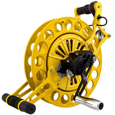 Magnesium Alloy Kite Strap WheelKite Reel, Outdoor Kite Winder, Silent Brake Anti-Reverse Wheel (Color : Yellow, Size : 32cm)