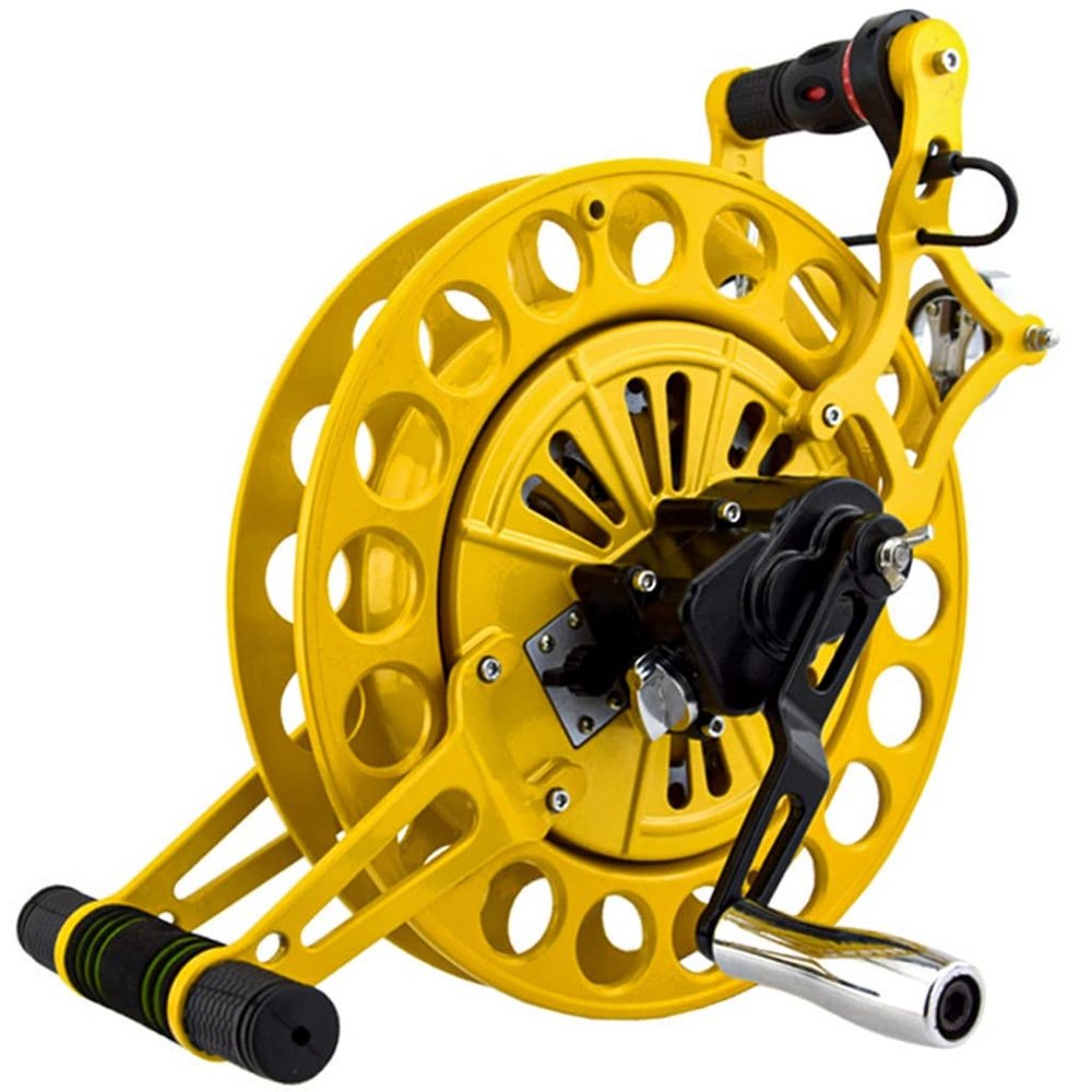 Magnesium Alloy Kite Strap WheelKite Reel, Outdoor Kite Winder, Silent Brake Anti-Reverse Wheel (Color : Yellow, Size : 32cm)