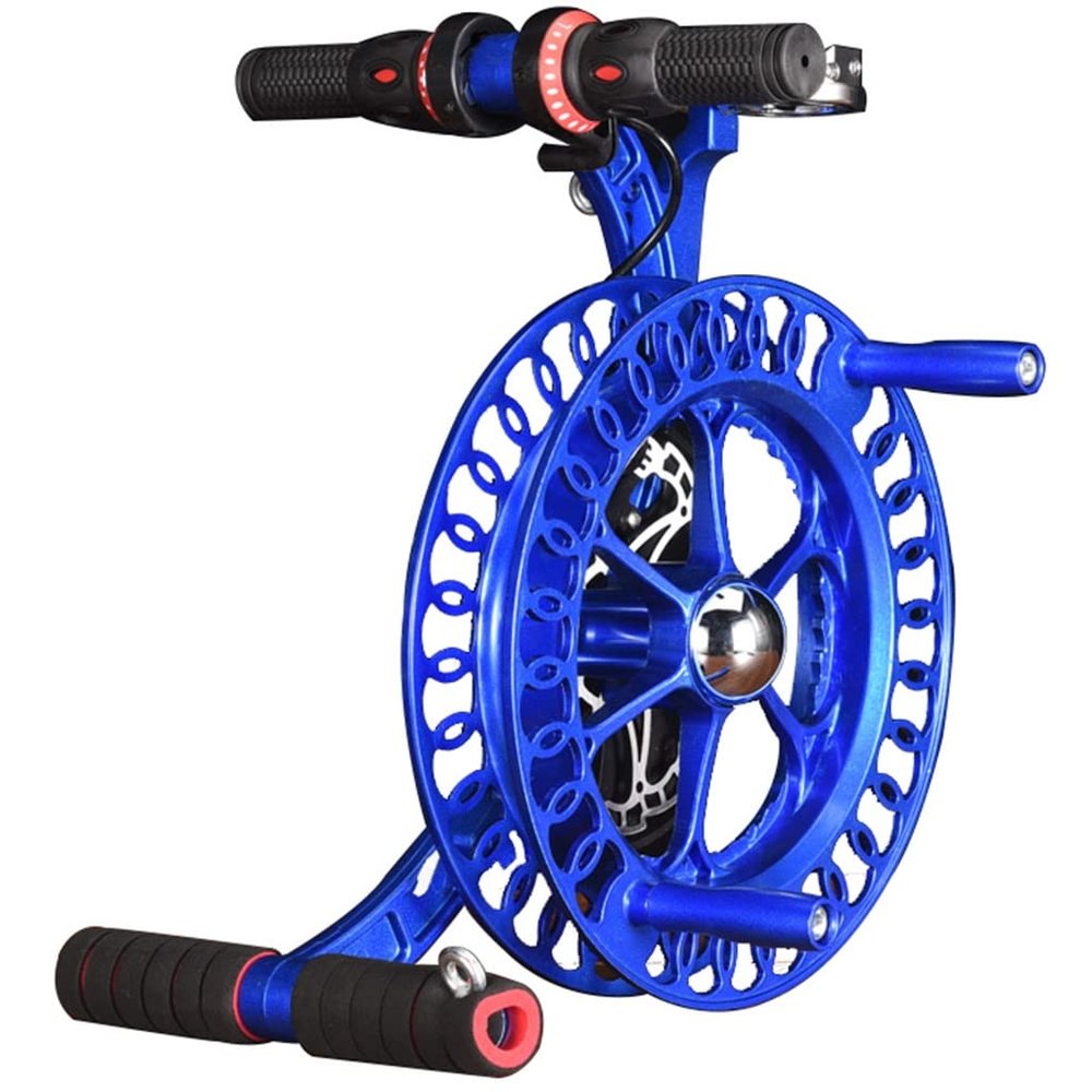 Magnesium Alloy Kite Strap WheelKite Reel, Outdoor Kite Winder, Silent Brake Anti-Reverse Wheel (Color : Blue, Size : 30cm)
