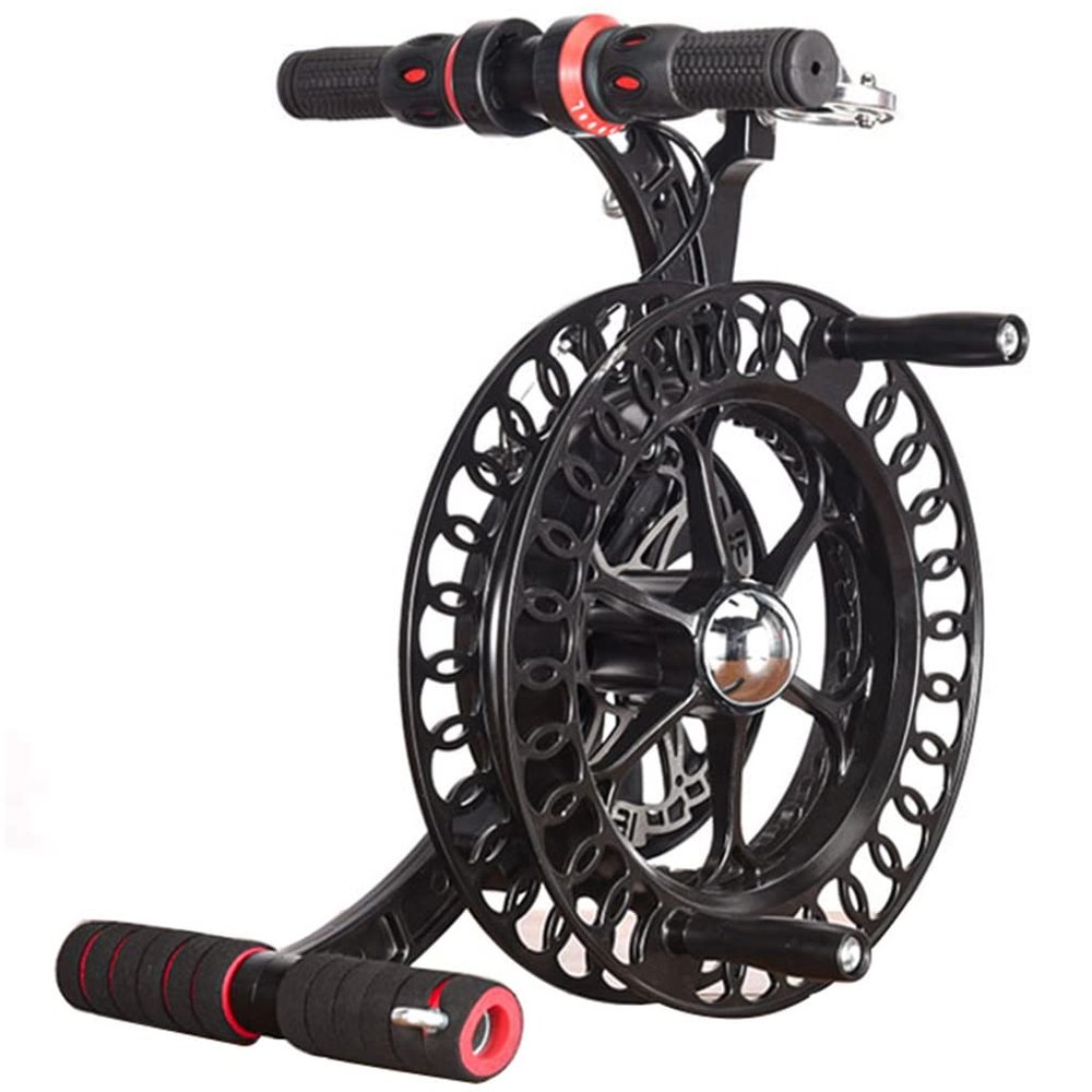 Magnesium Alloy Kite Strap WheelKite Reel, Outdoor Kite Winder, Silent Brake Anti-Reverse Wheel (Color : Black, Size : 26cm)