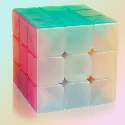 3x3 Speed Cube Toys Jelly 3x3x3 Magic Cube Puzzles Transparent Pastel Color Stickless Educational Cube Puzzles Games Toy for Kids and Adults