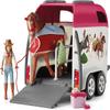 Schleich Horse Club - 110 PC Car and Trailer Tent Camping Playset with Fun Horse and Rider Figures for Girls and Boys - Realistic Toy Figurines and Accessories for Kids Ages 5+ | 42535 view 2