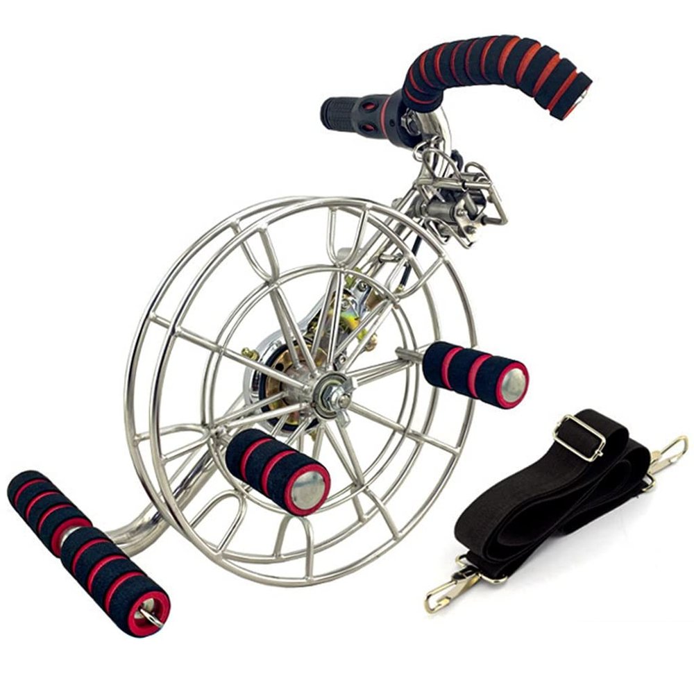 Kite Reel, Outdoor Kite Winder, Stainless Steel Strap Wheel, Silent Brake Anti-Reverse Wheel (Color : SilverB, Size : 28cm)