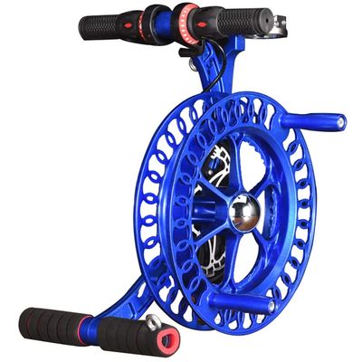 Magnesium Alloy Kite Strap WheelKite Reel, Outdoor Kite Winder, Silent Brake Anti-Reverse Wheel (Color : Blue, Size : 26cm)