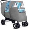 MMWMJWMB Double Baby Stroller Rain Cover, Baby Carriage Rain Cover Waterproof, Windproof Protection Travel-Friendly, Outdoor Use Easy to Install and Remove view 1