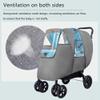 MMWMJWMB Double Baby Stroller Rain Cover, Baby Carriage Rain Cover Waterproof, Windproof Protection Travel-Friendly, Outdoor Use Easy to Install and Remove view 3