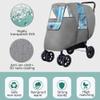 MMWMJWMB Double Baby Stroller Rain Cover, Baby Carriage Rain Cover Waterproof, Windproof Protection Travel-Friendly, Outdoor Use Easy to Install and Remove view 4