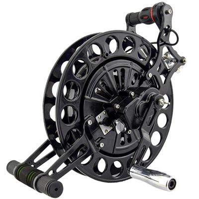 Magnesium Alloy Kite Strap WheelKite Reel, Outdoor Kite Winder, Silent Brake Anti-Reverse Wheel (Color : Black, Size : 32cm)