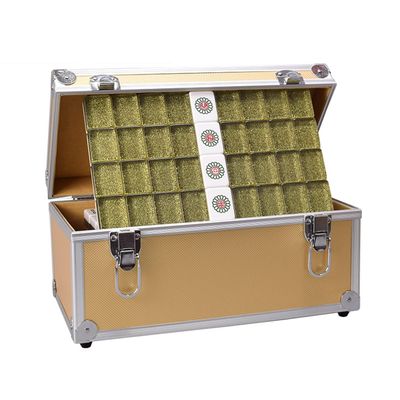 SHATONG Mahjong 144 Acrylic Material Traditiona Chinese Mahjong Set with 3 Dices,2 Spare Tiles,mat,Portable Travel Majhong Games Set for Home Party Family(Size : 39#)