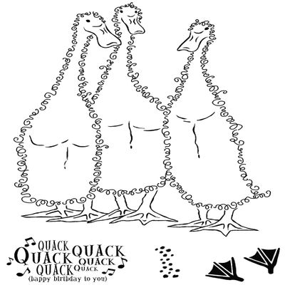 CREATIVE EXPRESSIONS Clear Stamp 4X6 James Bill, Fuzzie Friends Morris James & Bill Ducks