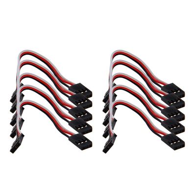 10cm/3.94" 3-Pin Male to Male Lead Servo Extension Cable Cord Connectors, 60-Cores Wire for RC Futaba JR Servo 10Pcs,Aicosineg
