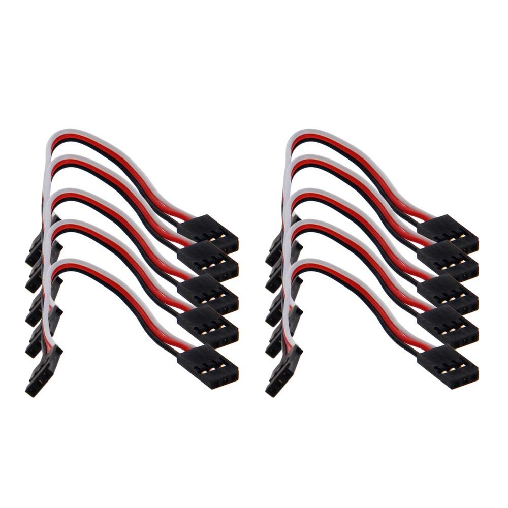 10cm/3.94" 3-Pin Male to Male Lead Servo Extension Cable Cord Connectors, 60-Cores Wire for RC Futaba JR Servo 10Pcs,Aicosineg