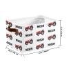 Deven Red Farm Truck Name Personalized Large Storage Baskets for Organizing Shelves with Handle,Closet Decorative Storage Bins for Bathroom,Nursery,Home 2 Pack view 3
