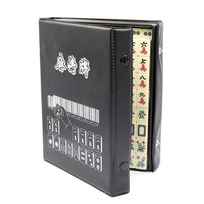 SHATONG Chinese Mahjong Game Set 144 Melamine Tiles with 3 Dice,2 Spare Tiles and Zhuang Dice,Portable Size and Light-Weight,for Travel Party Family Game Gift(Size:201412mm)