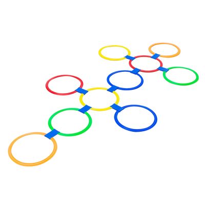 ASDOY Hopscotch Color Hopscotch Game, for Indoor/Outdoor, Portable Fun Conditioning Agility Training, Creative Puzzle Game (10 Rings)(Size:Width: 38cm)