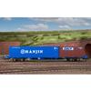 Hornby R60128 DAL & Hanjin, 1 x 20' and 1 x 40' Containers-Era 11 Wagon Packs, Brown, One Size view 3